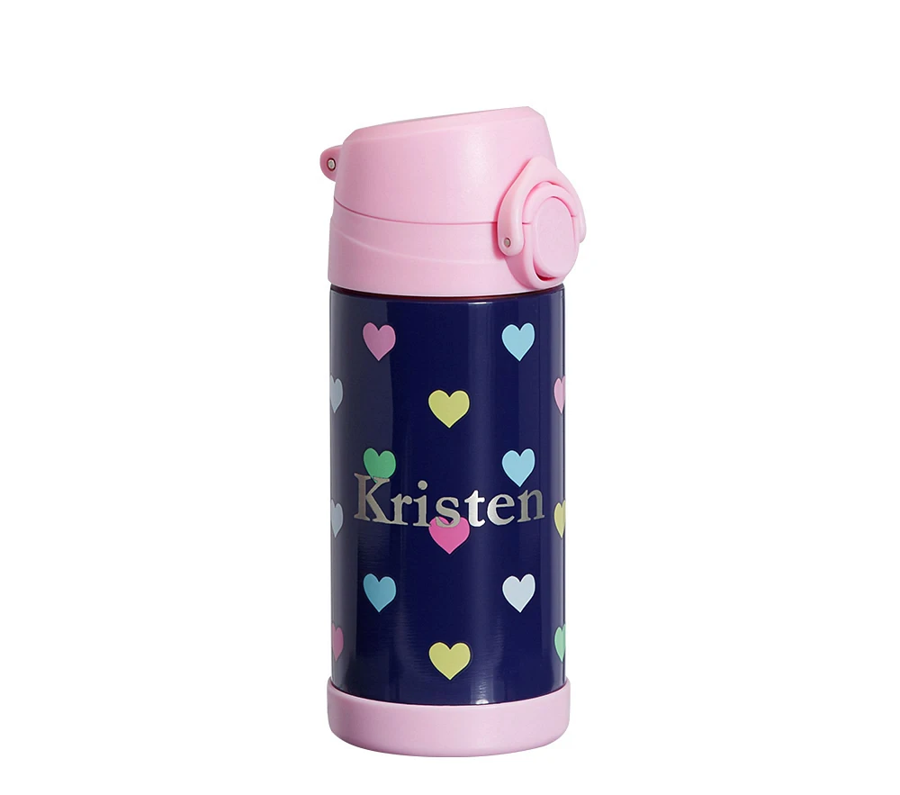 Mackenzie Navy Pink Multi Hearts Water Bottles