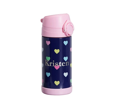 Mackenzie Navy Pink Multi Hearts Water Bottles