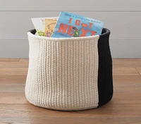 Two Toned Wool Blend Storage Basket