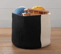 Two Toned Wool Blend Storage Basket