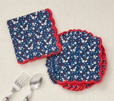 Liberty Floral Scallop Paper Napkins, Set of 24