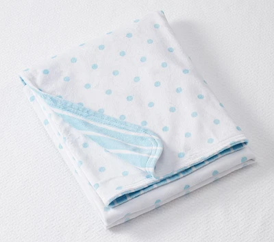 Dot & Stripe Chamois Baby Blanket