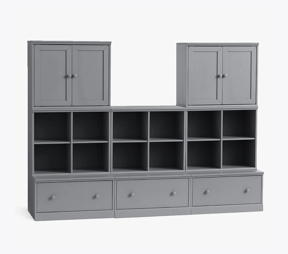 Cameron 3 Cubby Wall System with Cabinets