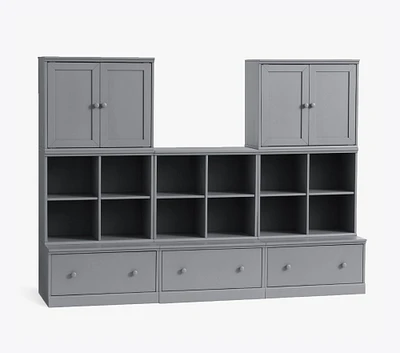 Cameron 3 Cubby Wall System with Cabinets