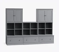 Cameron 3 Cubby Wall System with Cabinets