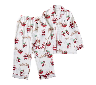 Black Santa Flannel Pajama Set