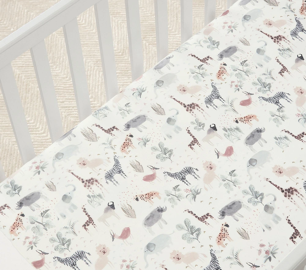 Safari Organic Cotton TENCEL™ Crib Fitted Sheet