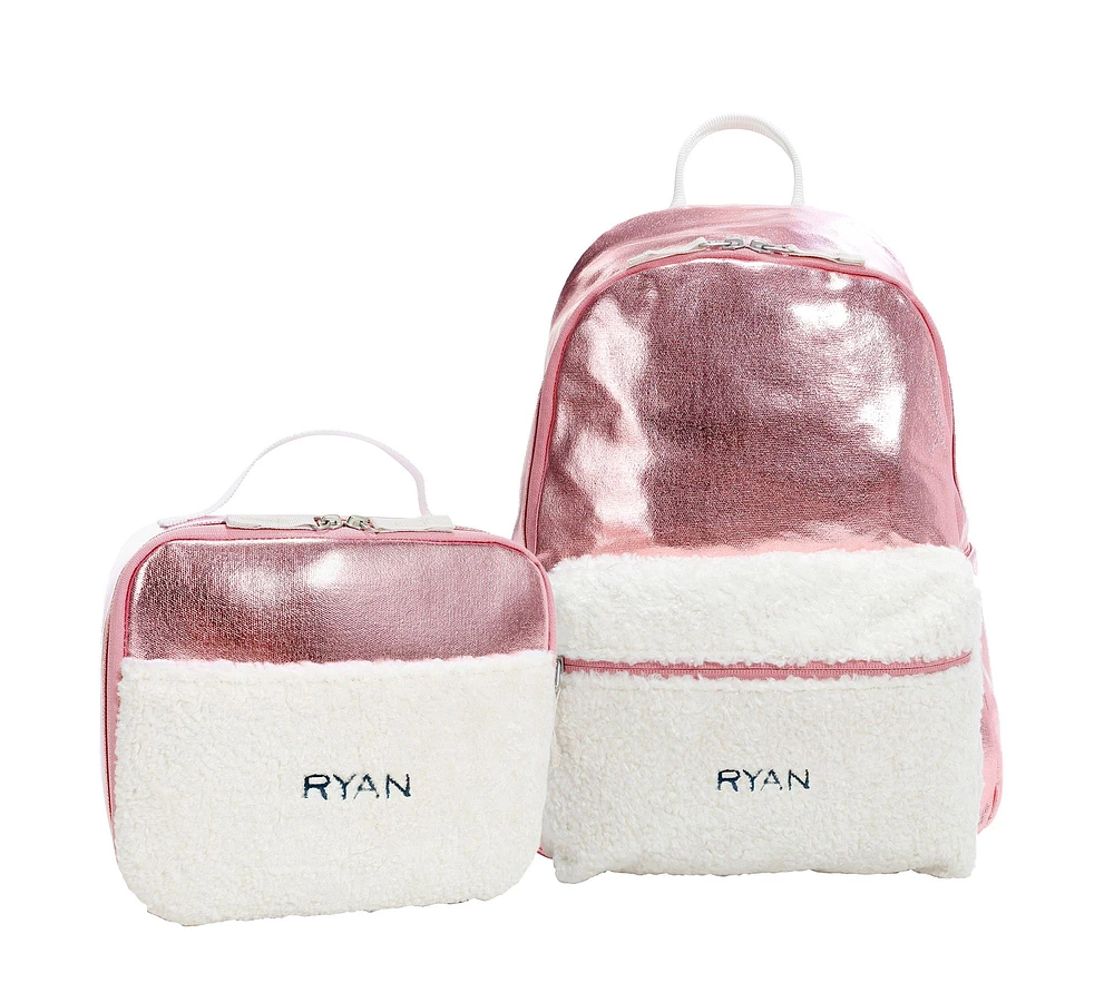 Colby Pink Metallic Sherpa Backpack & Lunch Bundle, Set of 2