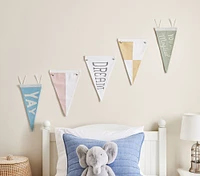 Pastel Pennant Flag Set, Set of 5