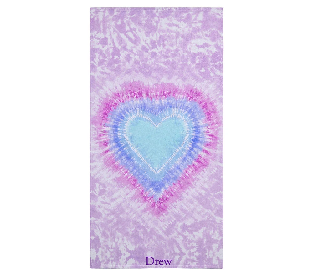 Tie-Dye Heart Kid Beach Towel 