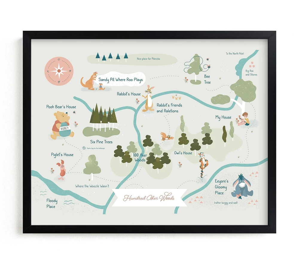 Minted® Disney's Winnie the Pooh Hundred Aker Woods Wall Art by Char-Lynn Griffiths