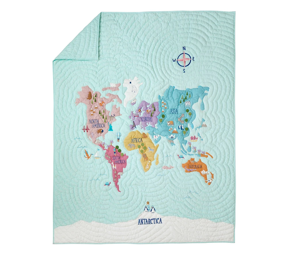 World Map Quilt & Shams