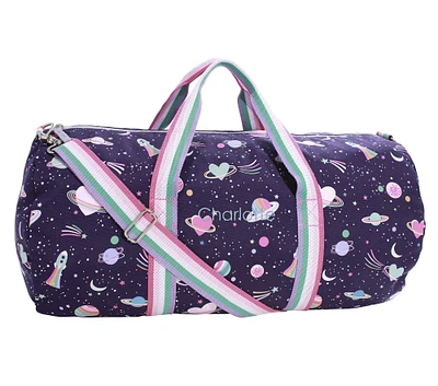 Mackenzie Rainbow Heart Galaxy Glow-in-the-Dark Large Duffle Bag