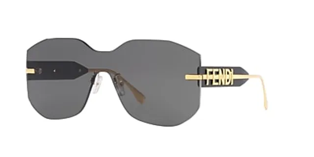 FENDI FN000656 Black Shiny - Male Sunglasses, Blue Lens