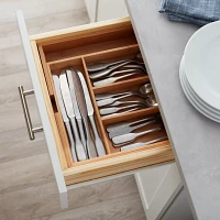 Sur La Table Expandable Bamboo Silverware Tray