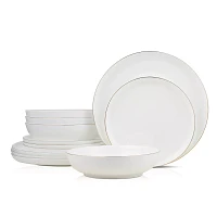 Stone Lain Gabrielle Bone China 12-Piece Round Dinnerware Set