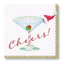 Caspari Cheers Martini Cocktail Napkins, Set of 20