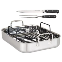 Viking 3-Ply Roasting Pan with Nonstick Rack and 2-Piece Carving Set