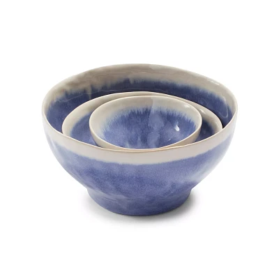 Cloud Stoneware Bowls, Set of 3