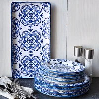 Sur La Table Blue Tile Salad Plate