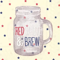 Red, White & Brew Cocktail Napkins, Set of 20