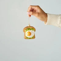 Sur La Table Avocado Toast Glass Ornament, 3.2"