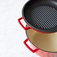 Sur La Table Cast Iron Casserole With Grill Pan Lid, 8 qt.