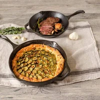 Lodge Chef Series Seasoned Cast Iron Skillet Set of 2, 10" & 12"