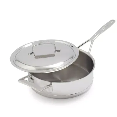 Demeyere Silver7 Stainless Steel Saut Pan with Lid