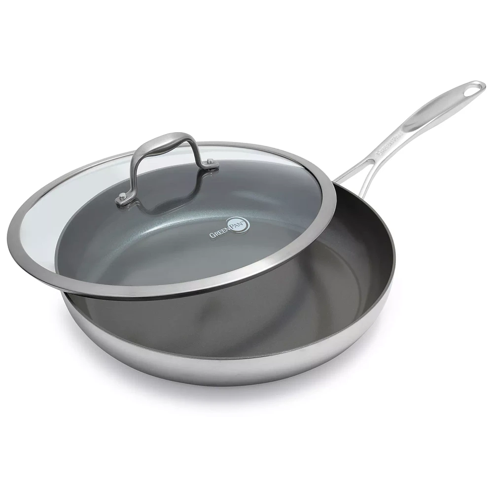 GreenPan Diamond + Evershine Skillet with Lid, 12"