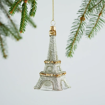 Sur La Table Eiffel Tower Glass Ornament, 4.72"