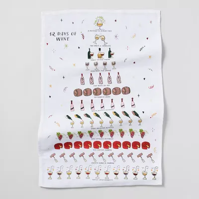 Sur La Table 12 Days of Wine Kitchen Towel