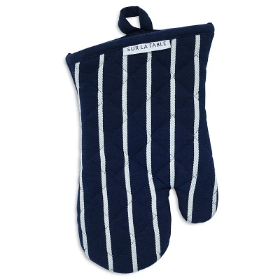 Sur La Table Blue Butcher Stripe Oven Mitt