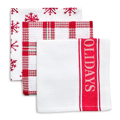 Sur La Table Happy Holidays Dishcloths, Set of 3