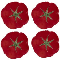 Bordallo Pinheiro Tomato Dinner Plates, Set of 4