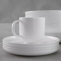 Fortessa Gourmet Essentials Bone China 16-Piece Coupe Dinnerware Set