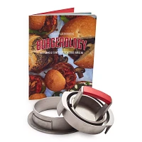 Sur La Table Cast Aluminum 3-in-1 Adjustable Burger Press with Recipe Book