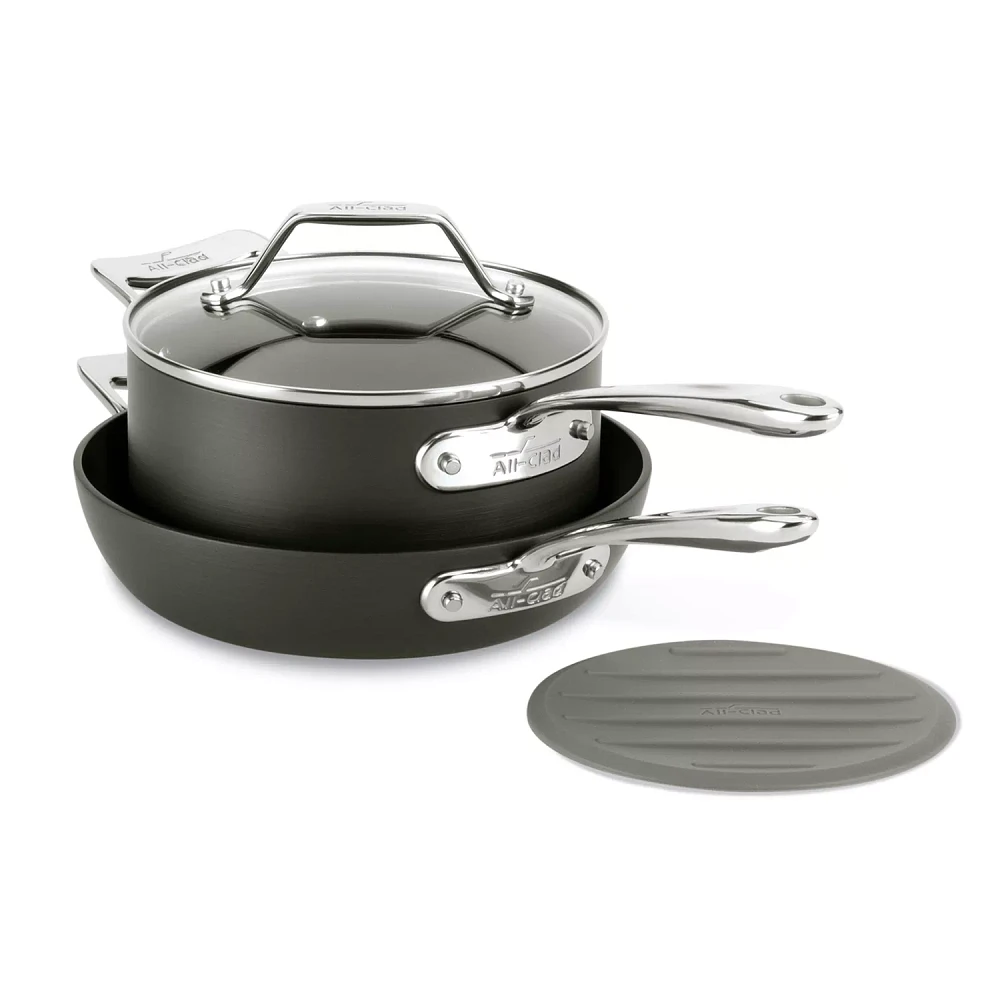 All-Clad Essentials 4-Piece Skillet & Saucepan Set