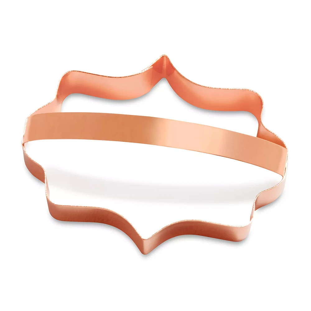 Sur La Table Copper-Plated Fancy Plaque Cookie Cutter with Handle, 4"