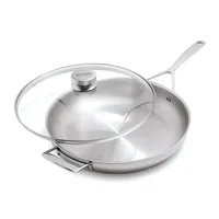Demeyere Essential5 Stainless Steel 12.5 Frying Pan with Glass Lid