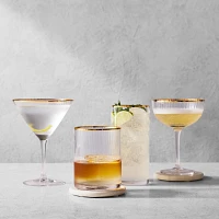 Sur La Table Gold Rim Double Old-Fashioned Glass