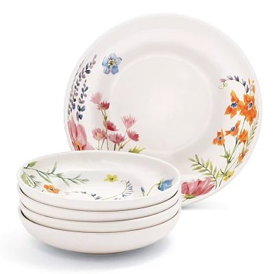 Sur La Table Garden Floral 5-Piece Pasta Bowl Set