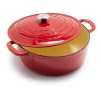 Sur La Table Enameled Cast Iron Round Wide Covered Dutch Oven