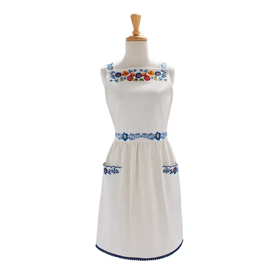 Sur La Table Embroidered Flora Apron, 32" x 19"