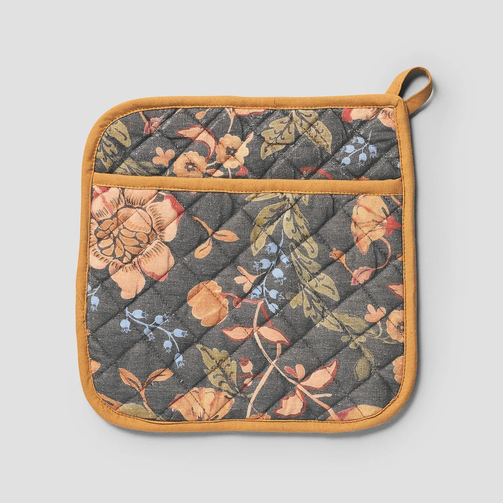 Sur La Table Persimmon Floral Potholder