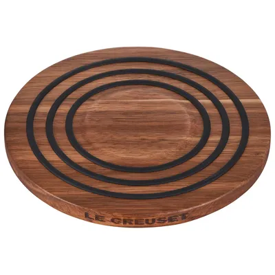Le Creuset 8 Wood Magnetic Trivet with Silicone Rings
