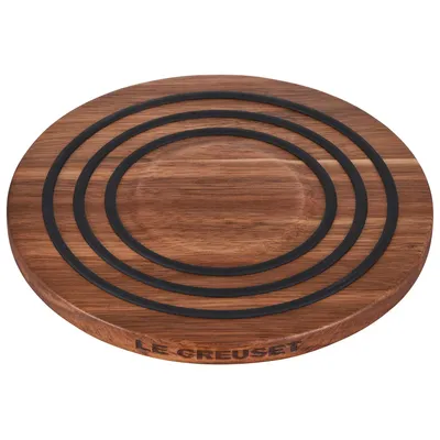 Le Creuset 8" Wood Magnetic Trivet with Silicone Rings