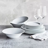 Sur La Table Chevron 12-Piece Dinnerware Set