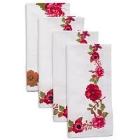 Sur La Table Garden Floral Red Napkins, Set of 4