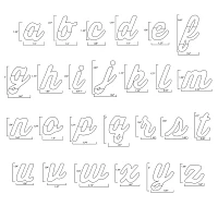 Script Alphabet Cookie Cutters, Set of 26